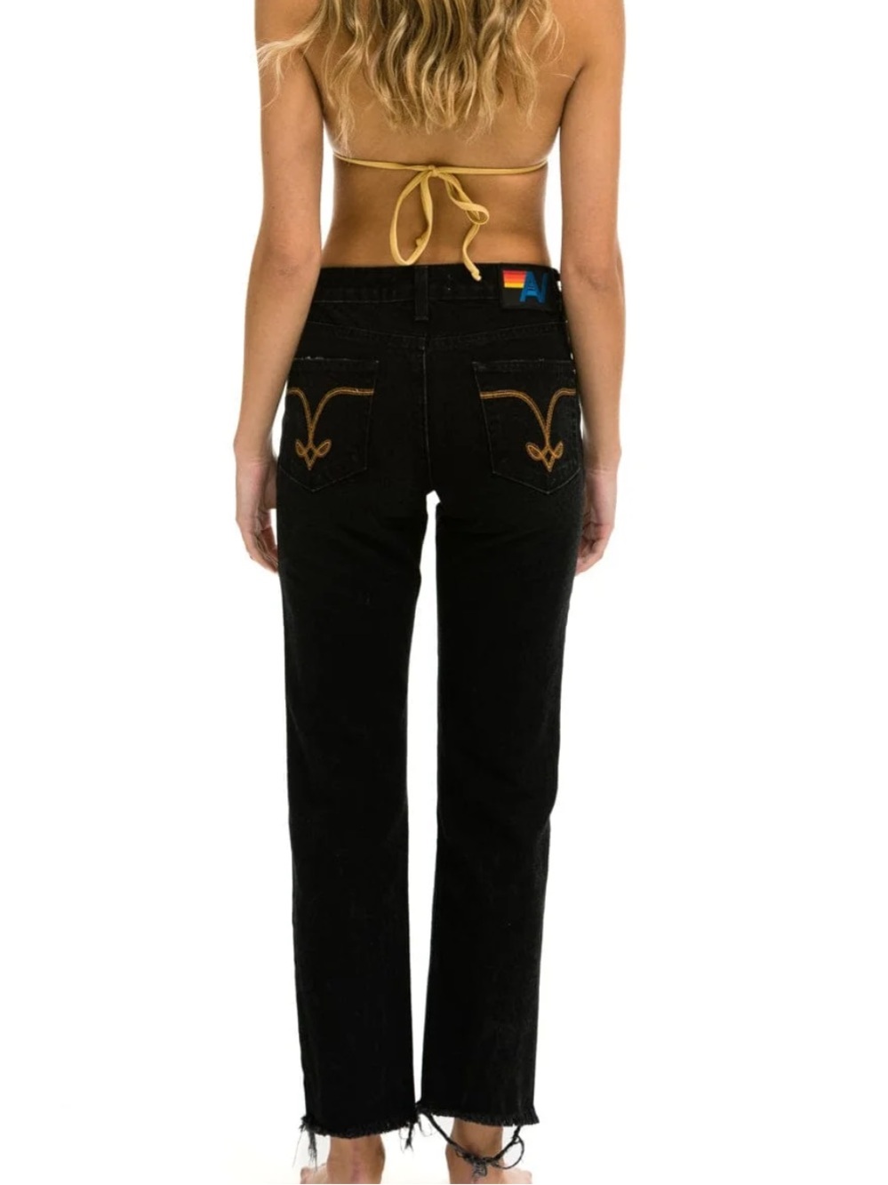 Aviator Nation Women's Mid Rise Canyon Jeans Vintage Black